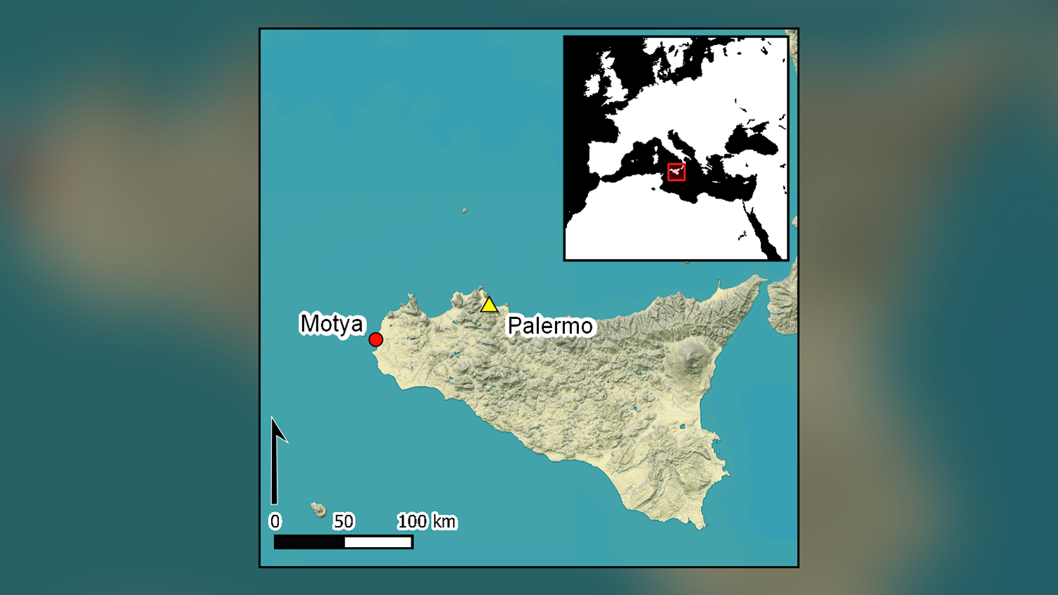 The island city of Motya sits on Sicily's western coast.