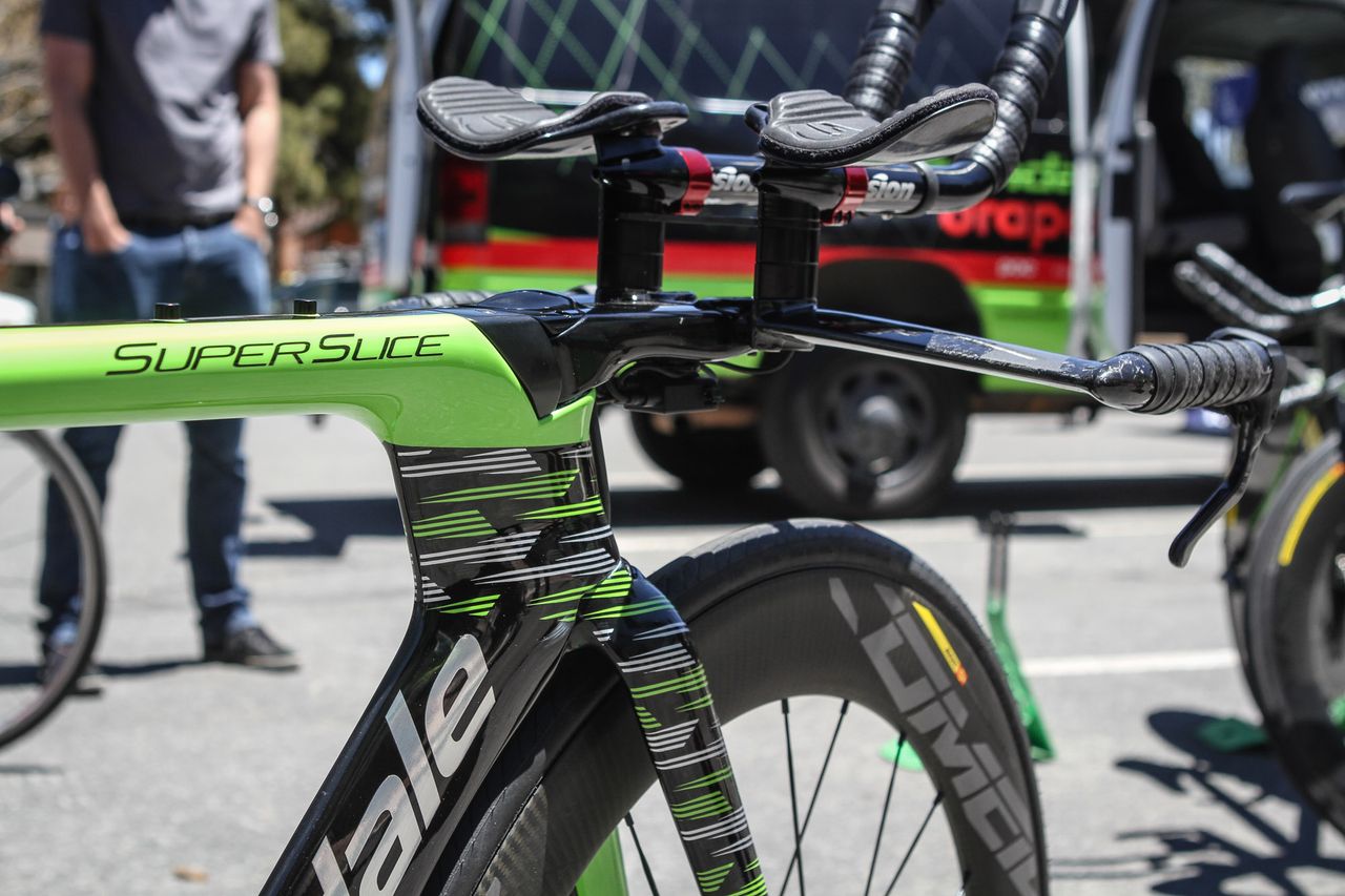 Cannondale's Super Slice disc has featured the same eye-catching paint design since Tirreno-Adriatico