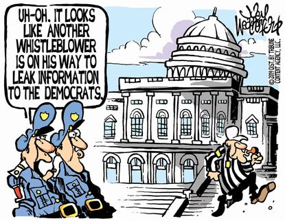 Political Cartoon U.S. Trump White House Whistleblower