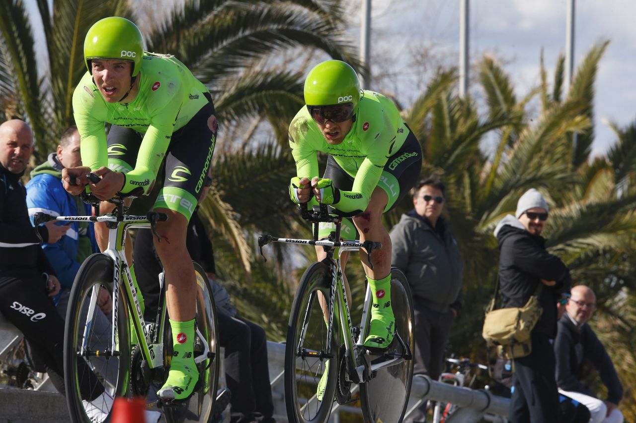 Ramunas Navardauskas had to chase back after a crash in the TTT