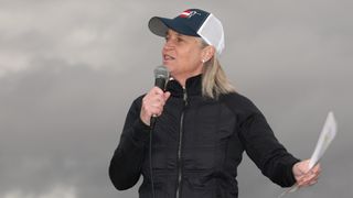 Commissioner of the LPGA Mollie Marcoux Samaan speaks after the final round of the Ford Championship presented by KCC at Seville Golf and Country Club on March 31, 2024 in Phoenix, Arizona.