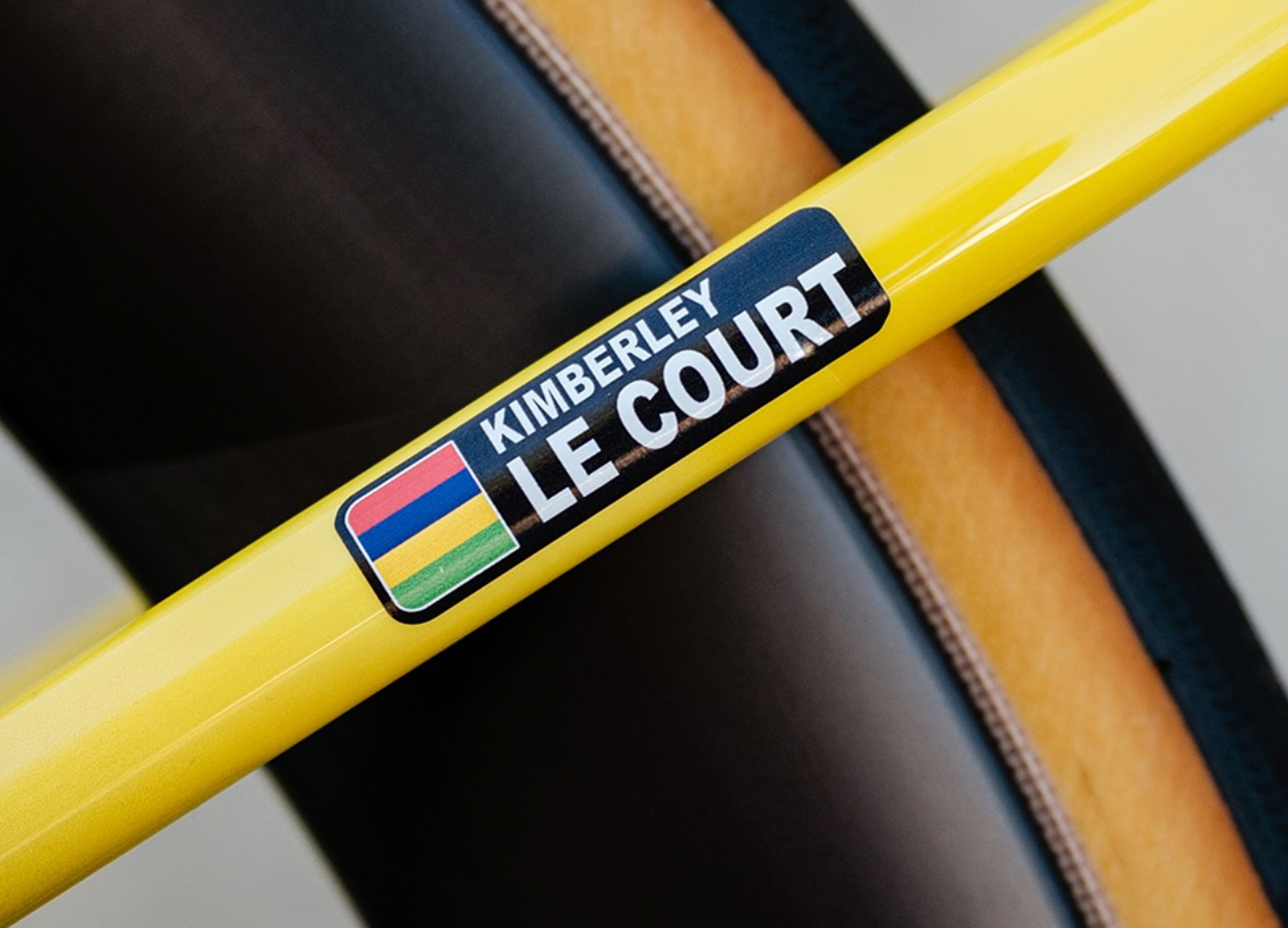 Kim Le Court's Specialized S-Works Tarmac SL8 name sticker