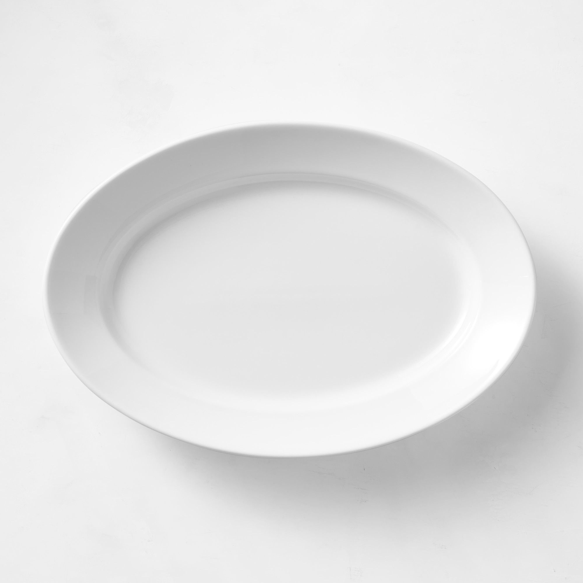 White oval serving platter