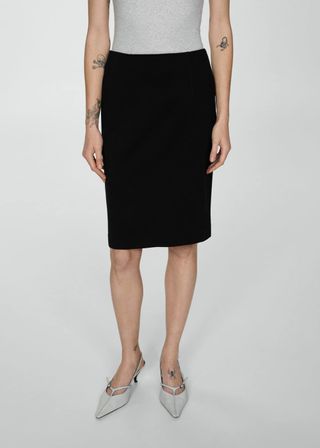 Pencil Skirt With Rome-Knit Opening - Women