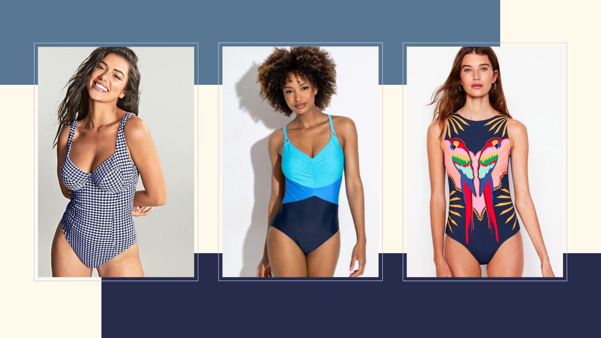 three women in swimsuits