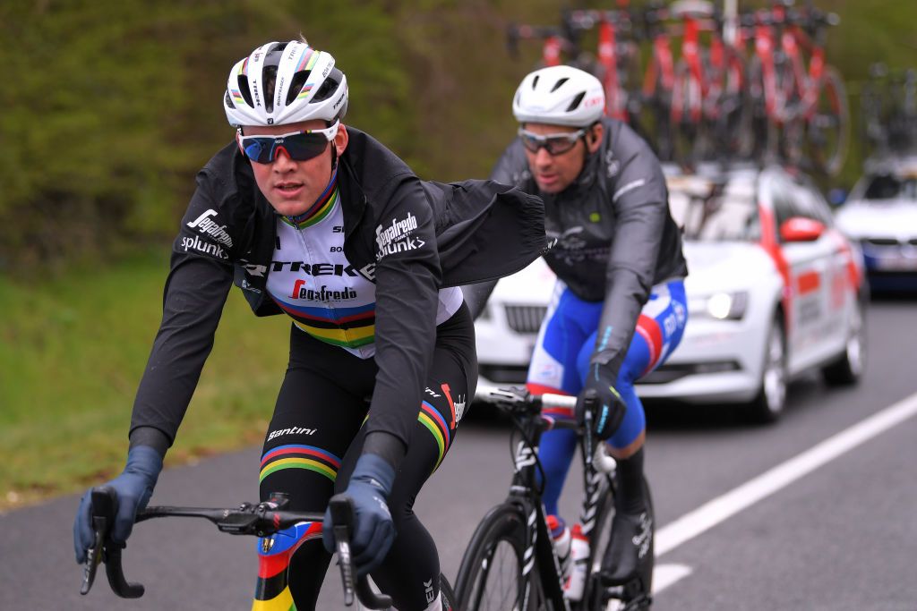 LA CHATRE FRANCE MARCH 10 Mads Pedersen of Denmark and Team Trek Segafredo during the 78th Paris Nice 2020 Stage 3 a 2125km stage from ChalettesurLoing to La Chtre ParisNice parisnicecourse PN on March 10 2020 in La Chatre France Photo by Luc ClaessenGetty Images
