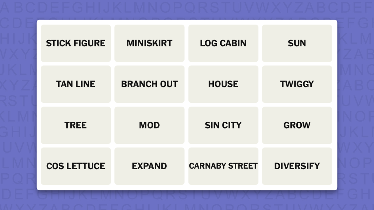 NYT Connections hints for game 1196 on a purple background