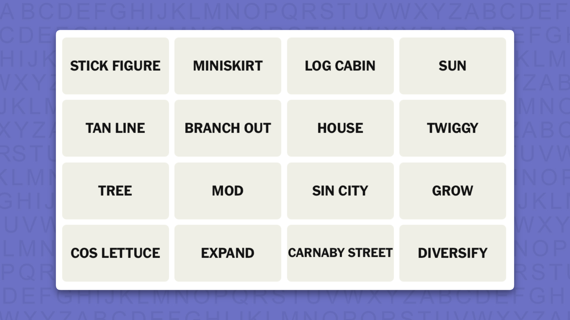 NYT Connections hints for game 1196 on a purple background