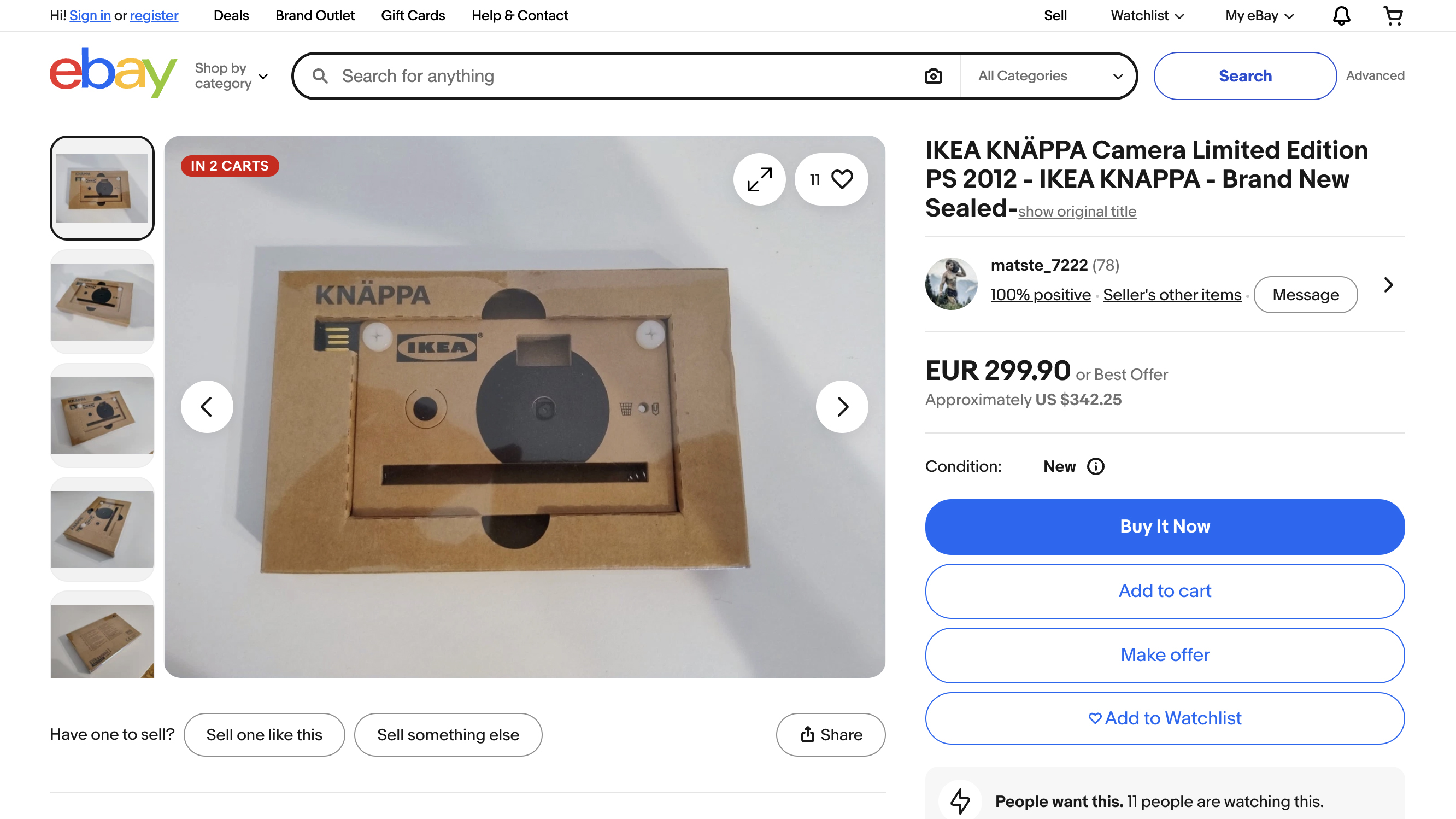 Ikea Kn&amp;auml;ppa listing on eBay