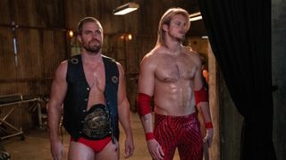 Stephen Amell and Alexander Ludwig in Starz's Heels