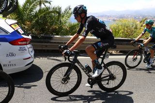 CUNEO ITALY MAY 20 Romain Bardet of France and Team DSM abandons the race during the 105th Giro dItalia 2022 Stage 13 a 150km stage from Sanremo to Cuneo 547m Giro WorldTour on May 20 2022 in Cuneo Italy Photo by Michael SteeleGetty Images