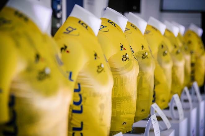 The Tour de France has unveiled 20 unique yellow jersey designs to celebrate its centenary