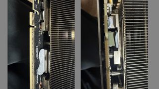 Thermal gel melting out of a Gigabyte RTX 5080 GPU