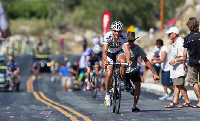 Philippe Gilbert (BMC) gets some encouragement from a Tour of Califronia fan