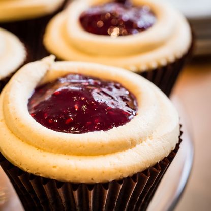 Peanut better and jelly cupcakes photo