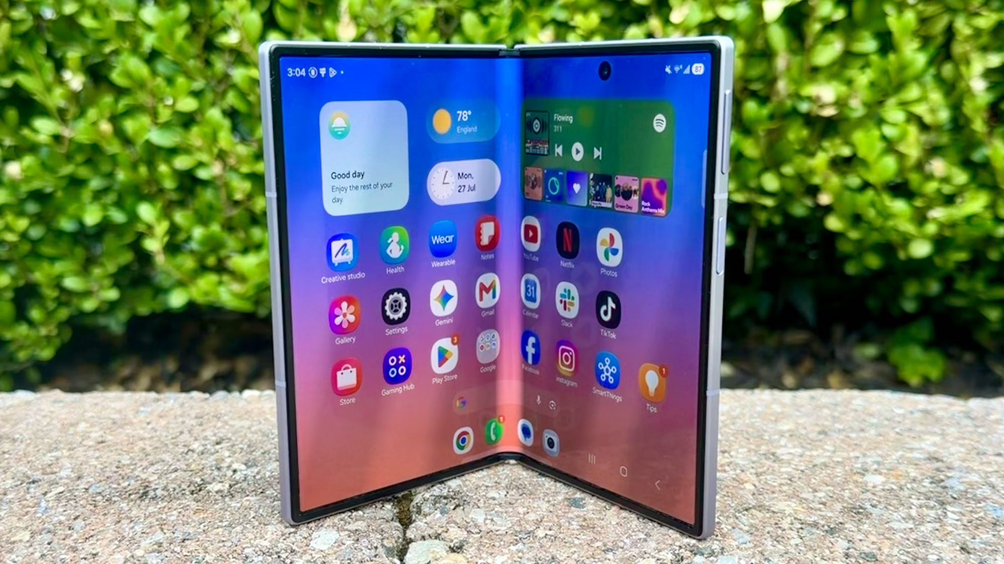 Galaxy Z Fold 8 partially folded
