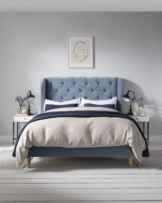 button & sprung bed upholstered headboard