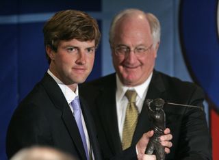 Chris Kirk celebrates his Ben Hogan Award in 2007