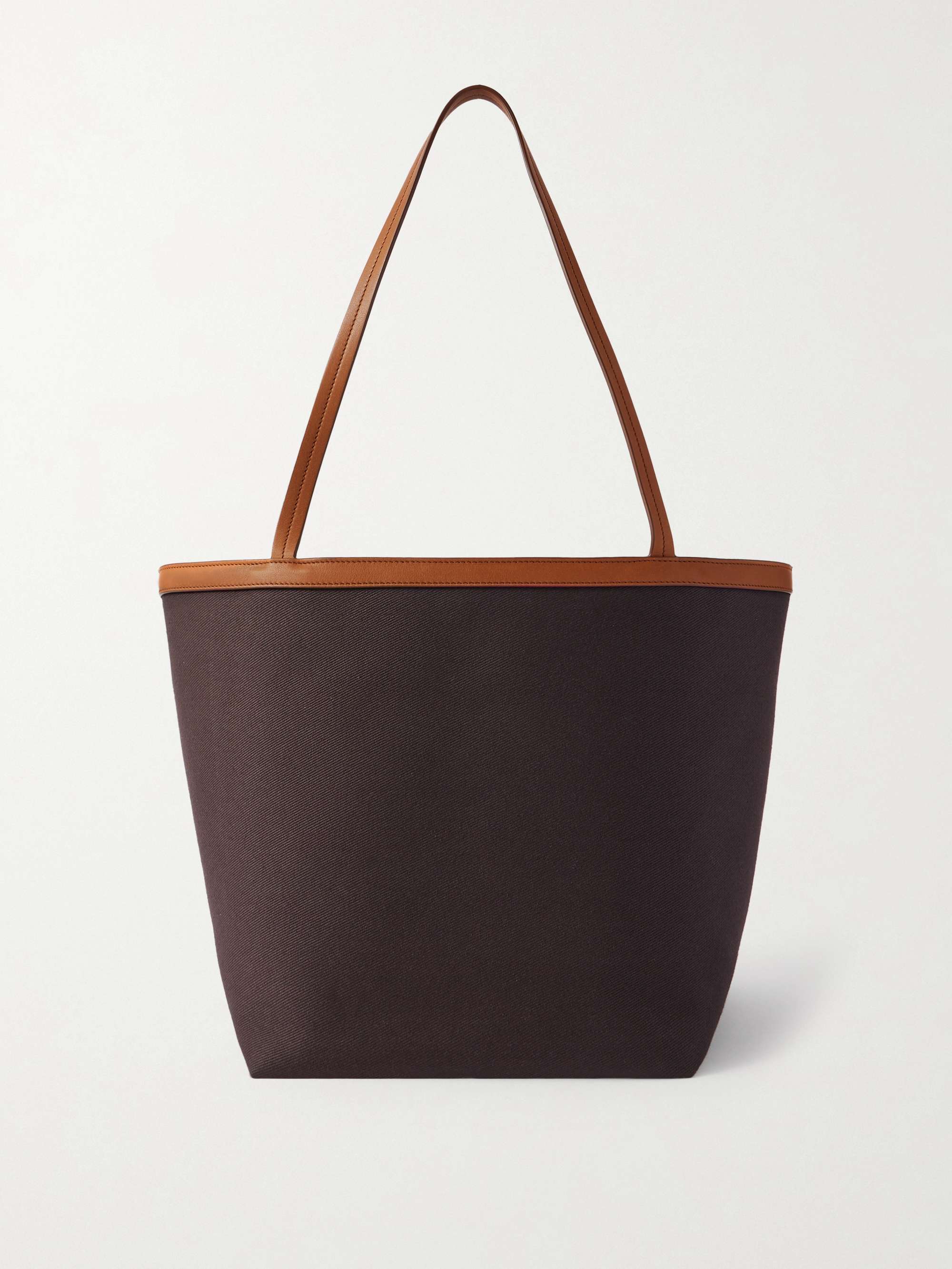 Park Reversible Leather-Trimmed Twill Tote