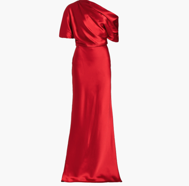 Amsale red gown