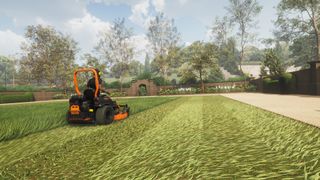 Mowing a lawn