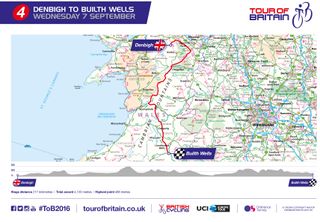 2016 Tour of Britain stage 4 map and profile