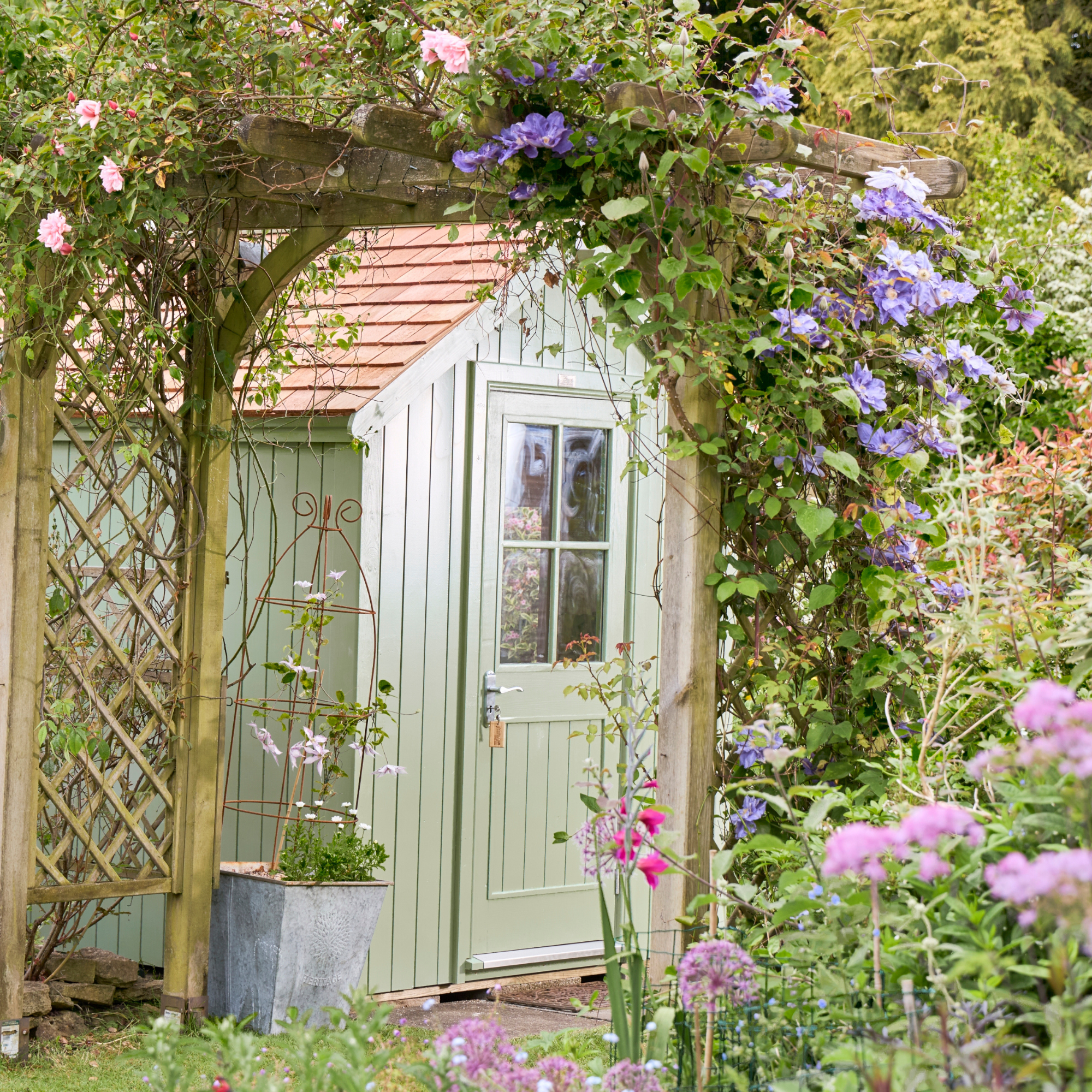 The Potting Shed in sage green.