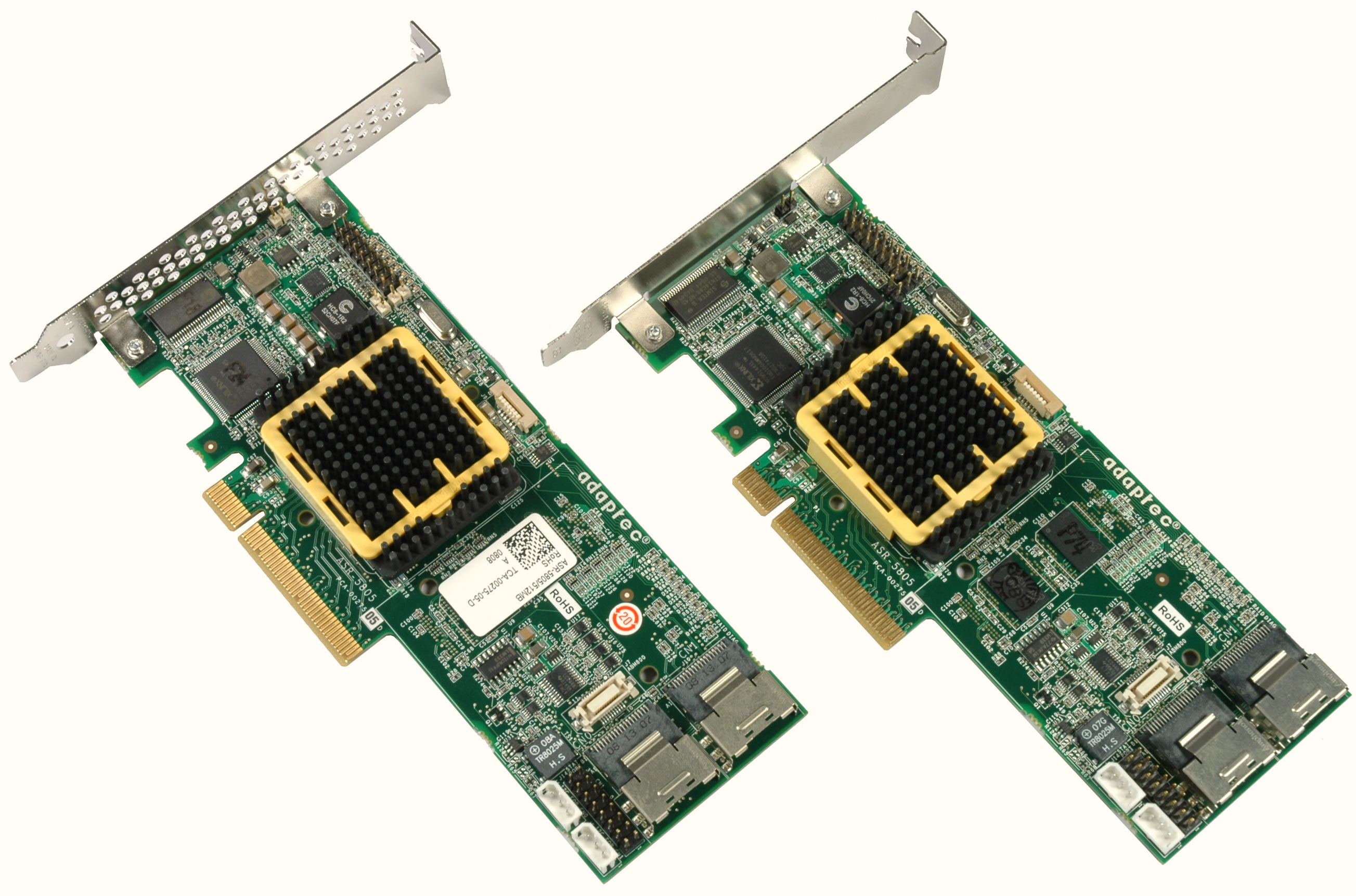 We replaced Adaptec’s popular 5-series RAID 5805 cards with two LSI controllers.