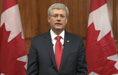 Stephen Harper delivers address on terrorist attacks: 'Canada will never be intimidated'
