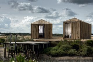 Rio huts, made entirely from reclaimed wood