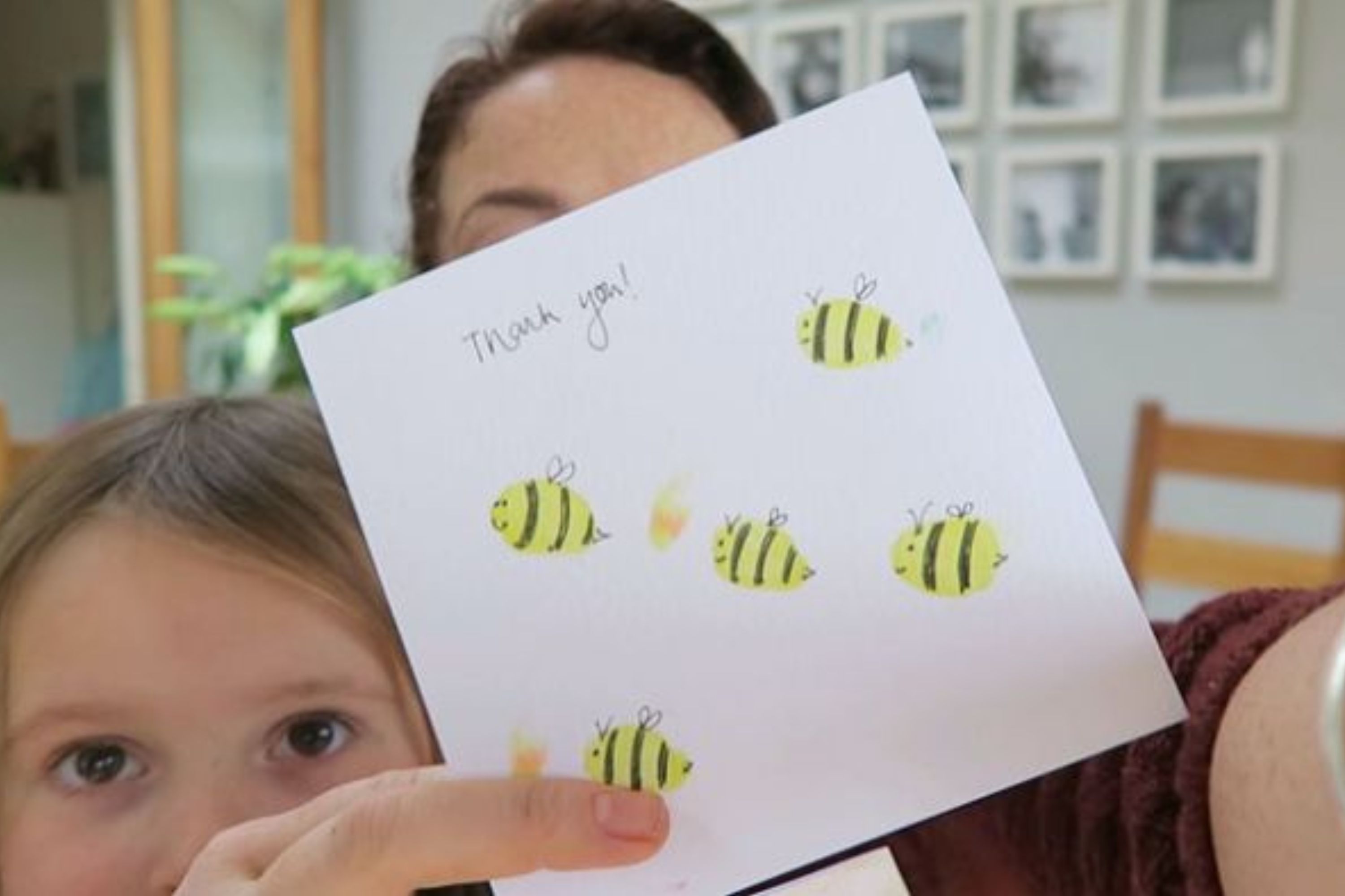Easy crafts for kids illustrated by home made thank you card