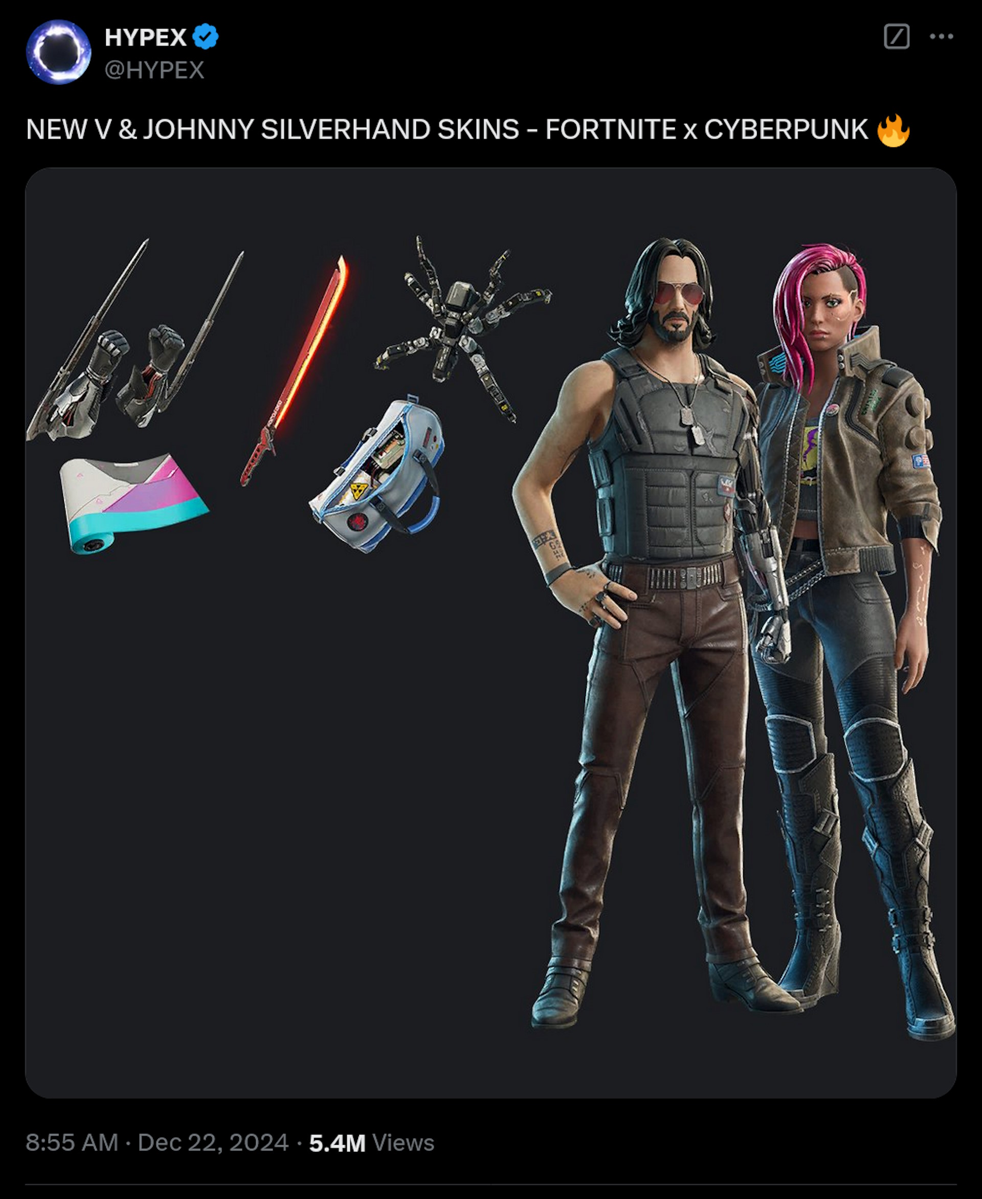 NEW V & JOHNNY SILVERHAND SKINS - FORTNITE x CYBERPUNK 🔥