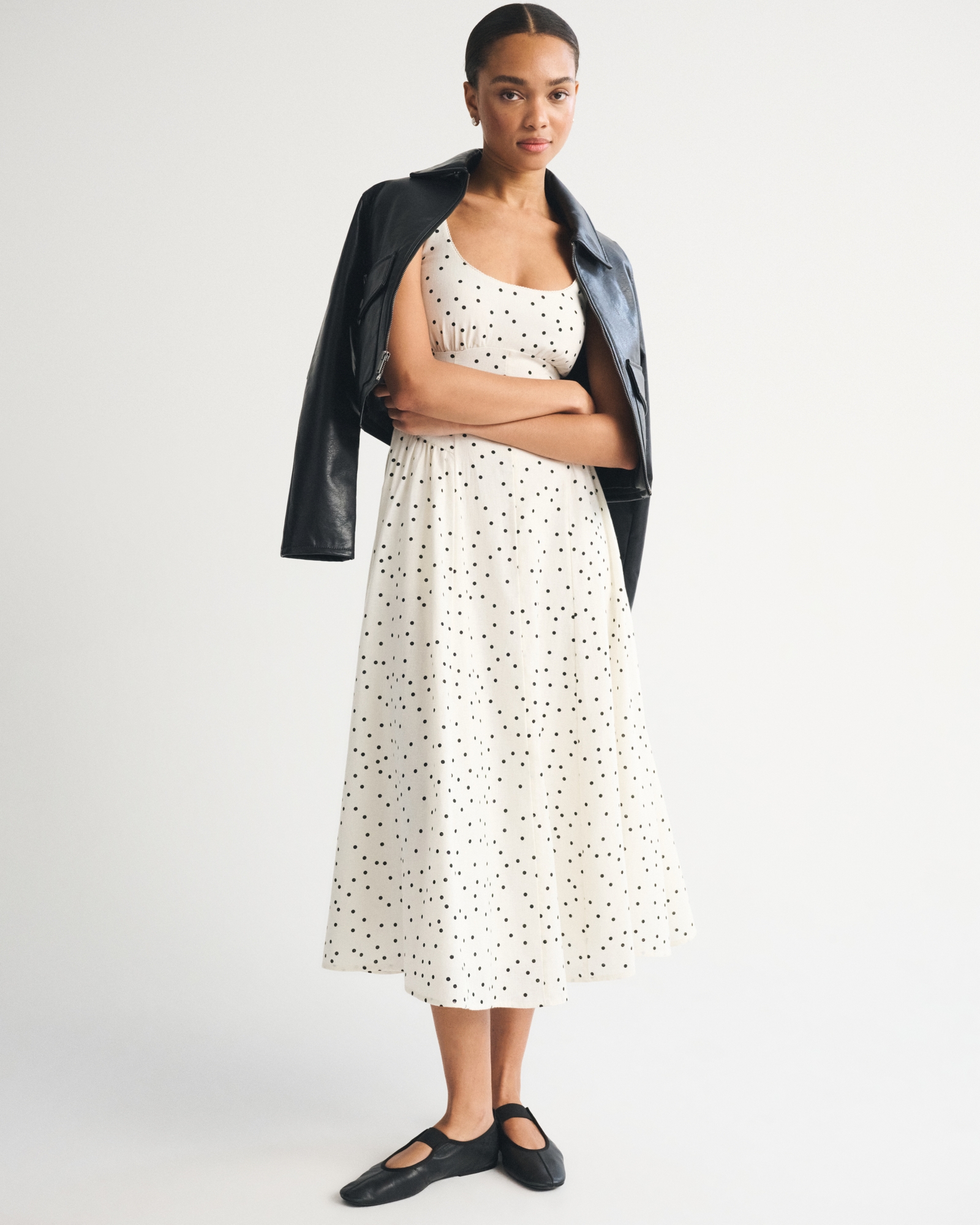 Linen-Blend A&f Bra-Free Dylan Midi Dress