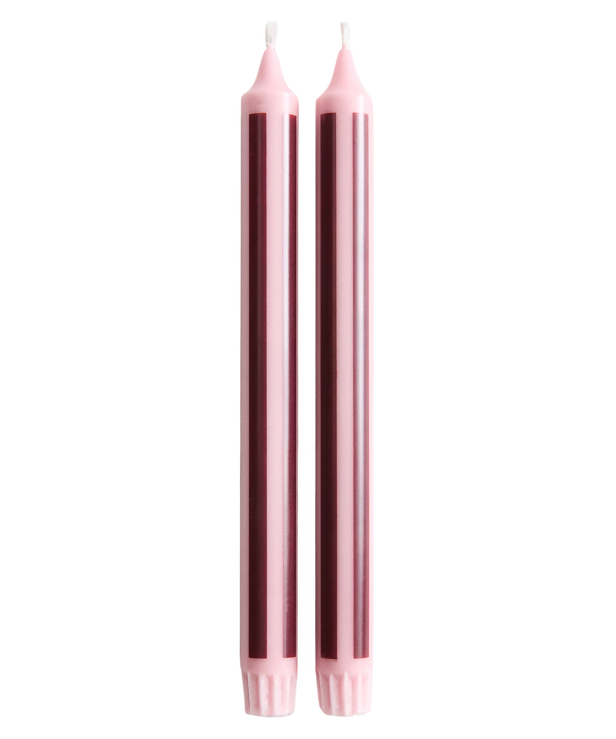 burgundy striped candles