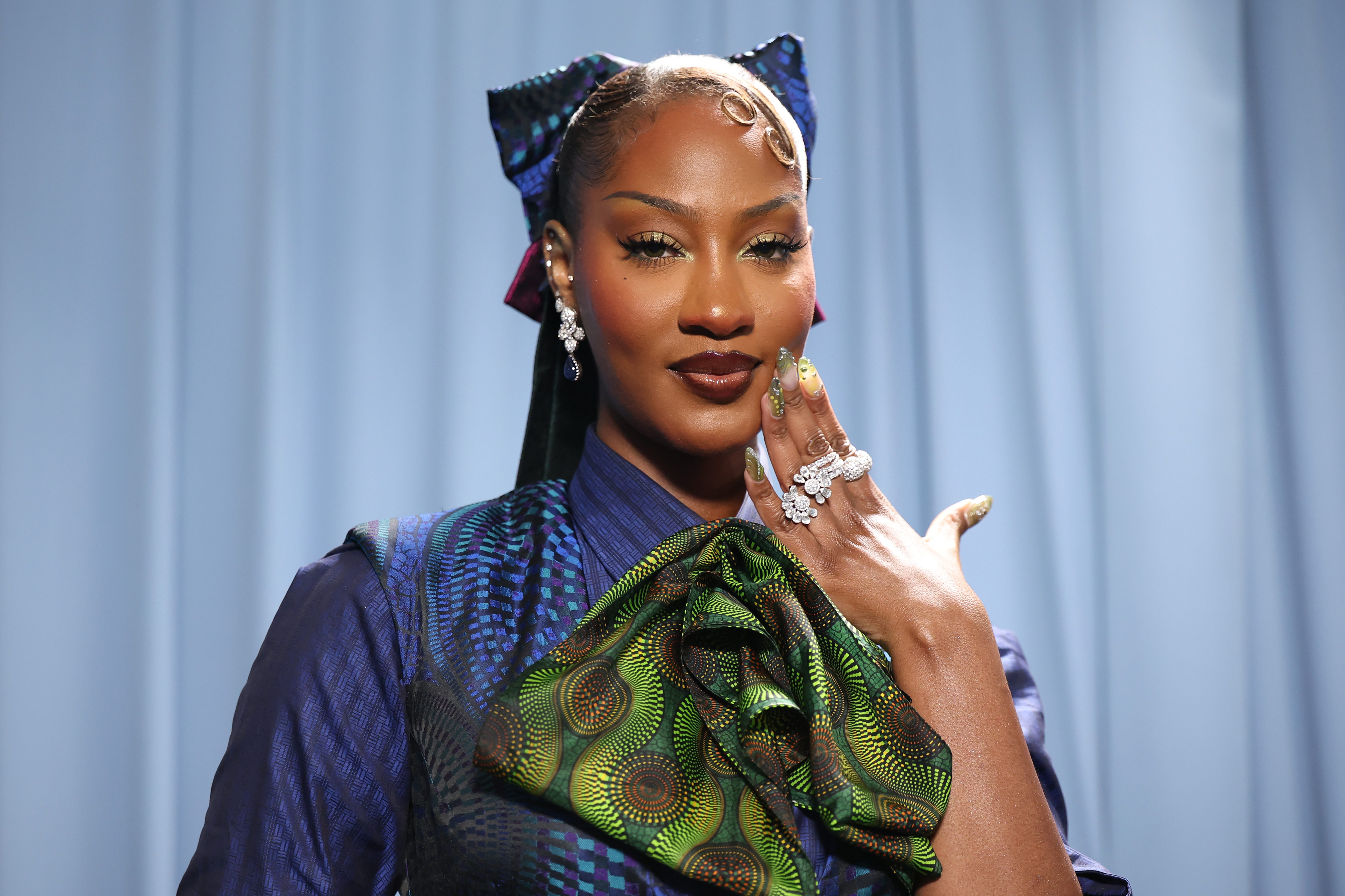 Tems attends the 2025 Met Gala Celebrating "Superfine: Tailoring Black Style" at Metropolitan Museum of Art on May 05, 2025 in New York City.