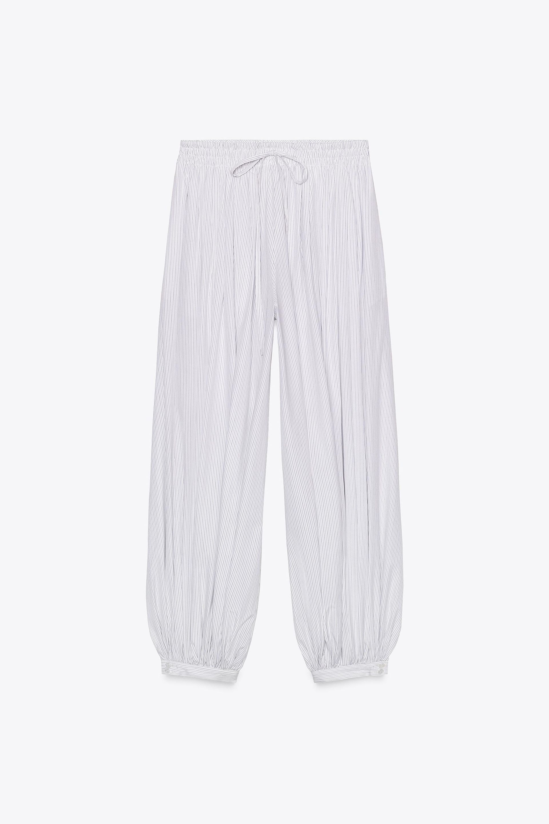 Zw Collection Striped Balloon Pants