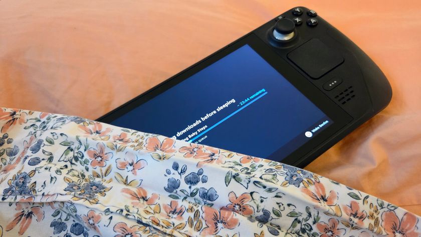 Steam Deck tucked into bed to download before sleep