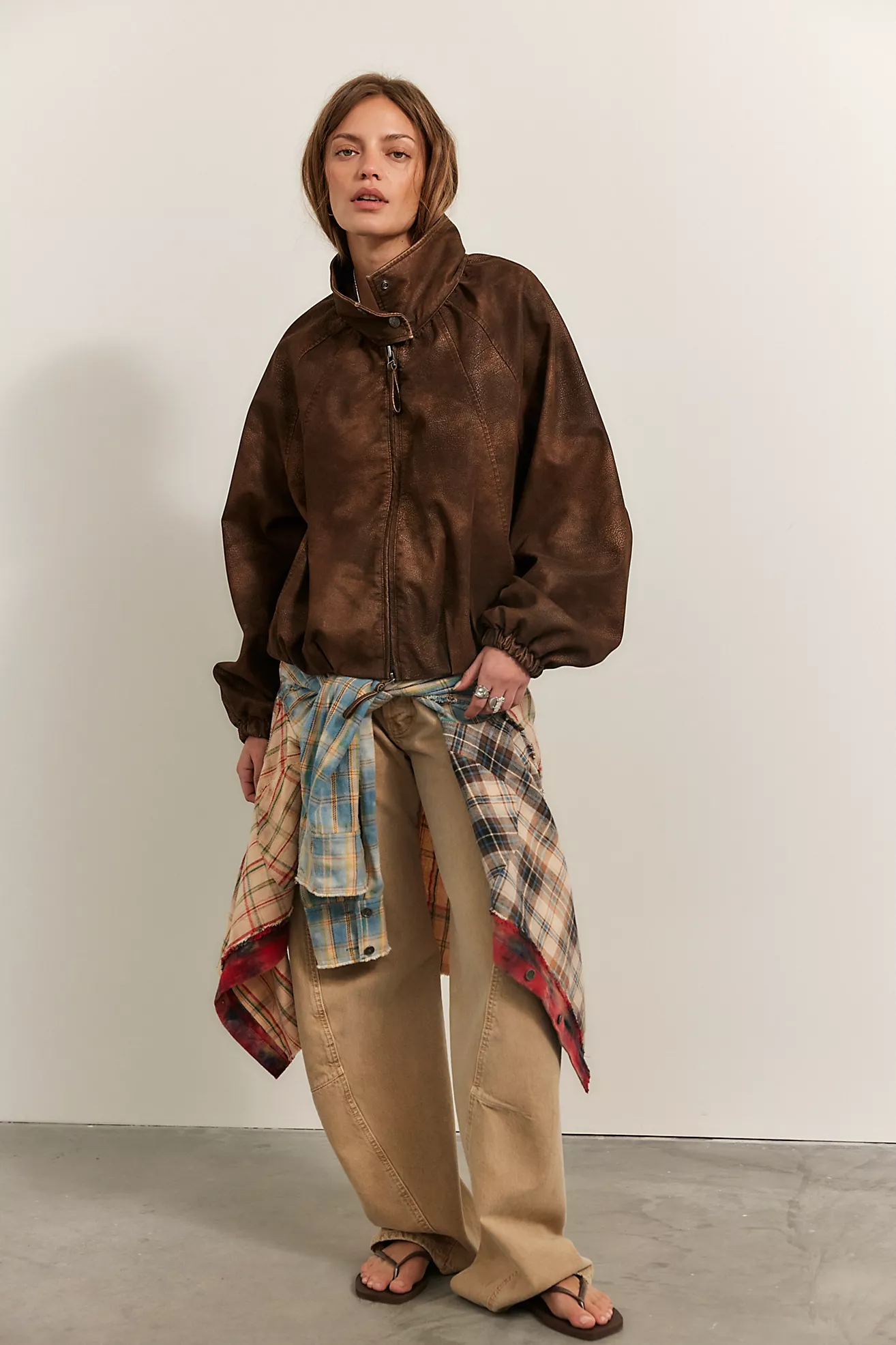 We the Free Chelsea Vegan Suede Funnel-Neck Jacket
