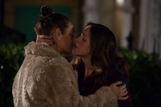 Sonia and Tina share another kiss (BBC)