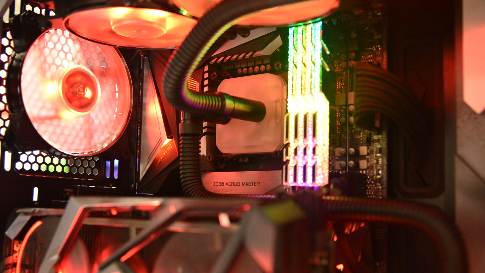 Internal components of a gaming PC