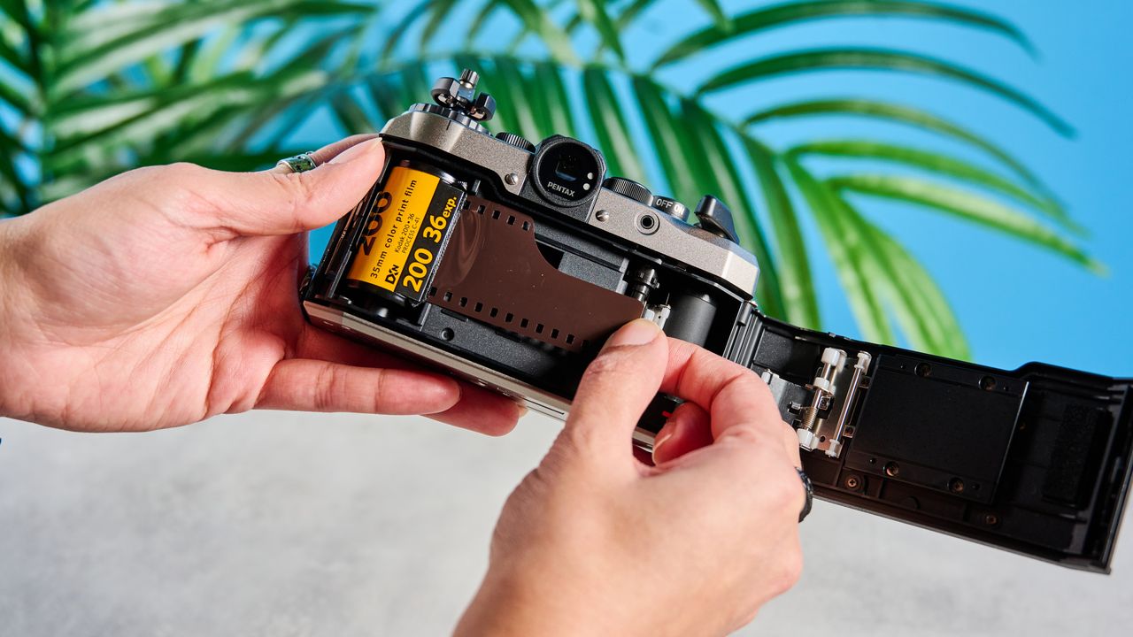 A Pentax 17 half-frame film camera