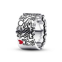 Keith Haring™ x Pandora Line Art Love &amp; People Wide Ring , £125 | Pandora