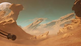 Screenshot from The Invincible showing a landscape
