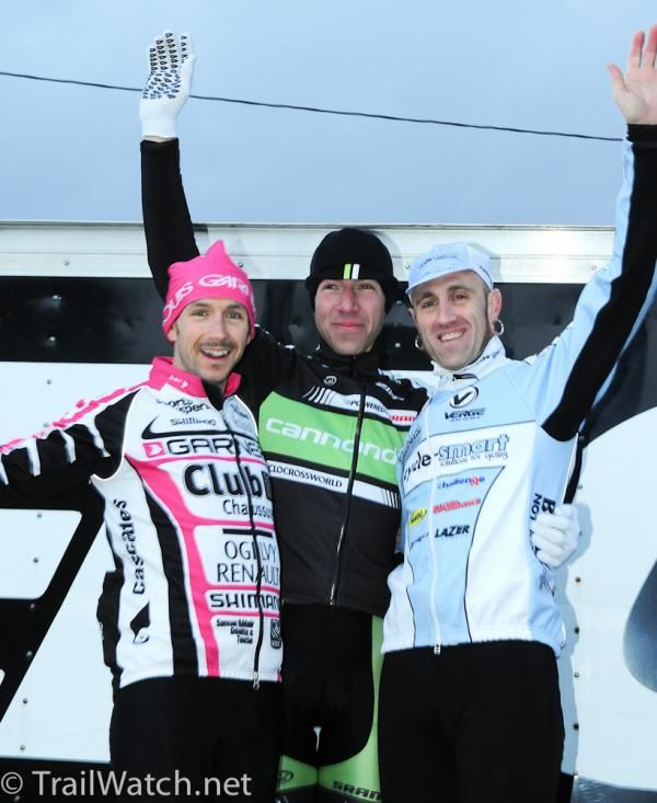 Men's Podium (L to R)Derek St. John (Garneau Club Chaussure) 2nd, Jeremy Powers (Cannondale-Cycorcrossworld.com) 1st, Adam Myerson (Cycle-Smart) 3rd