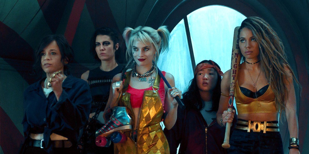 Rosie Perez, Mary Elizabeth Winstead, Margot Robbie, Ella Joy Basco, and Jurnee Smollett-Bell in Birds of Prey