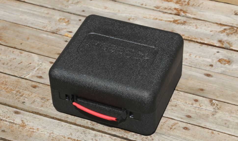 The supplied padded box for the ZWO Seestar S50 Pro.