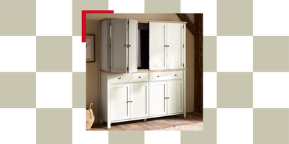 Next Malvern paint effect hideaway cabinet in white with bifold doors