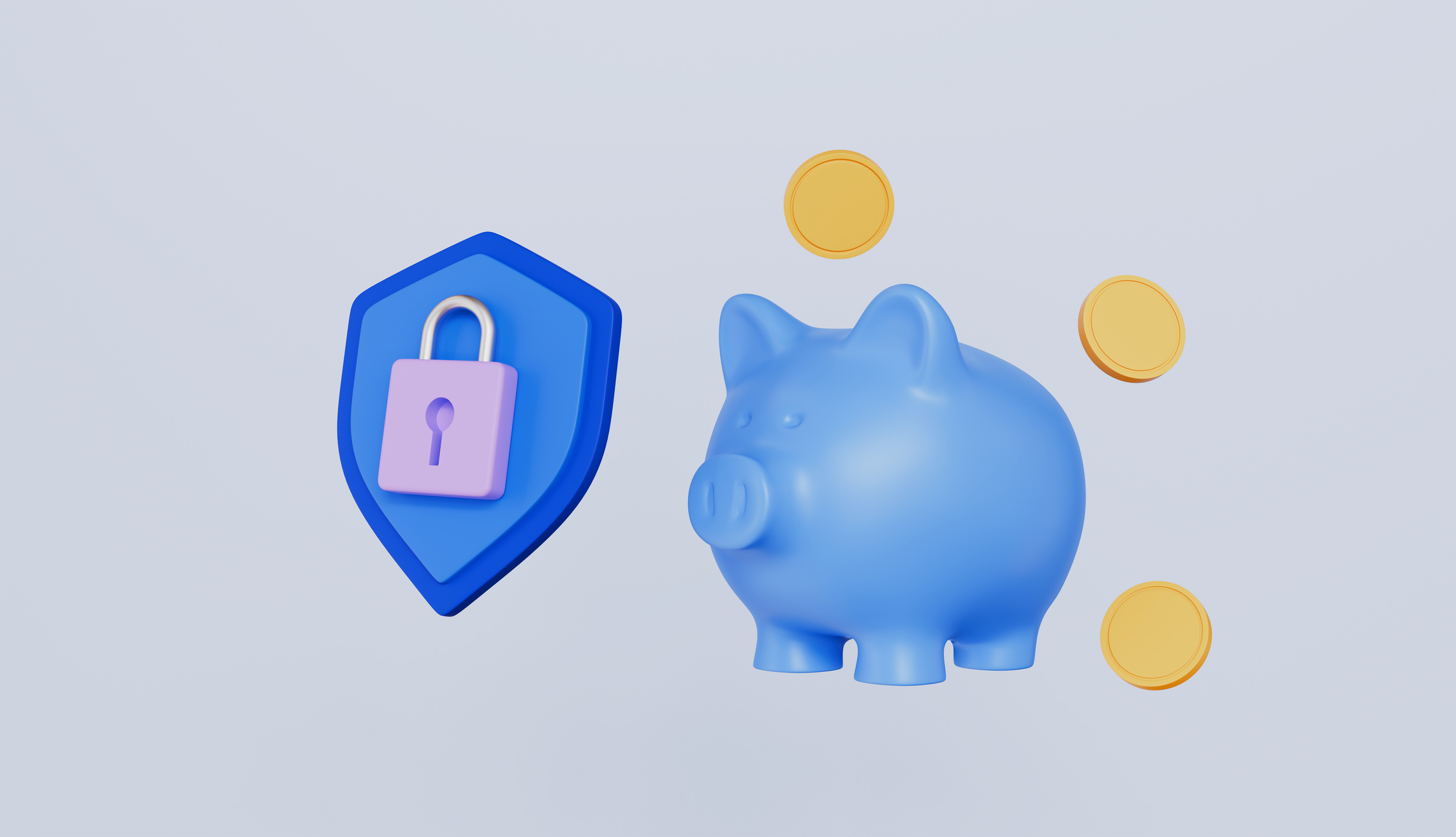 Fixed rate cash ISAs concept with piggy, lock and coins
