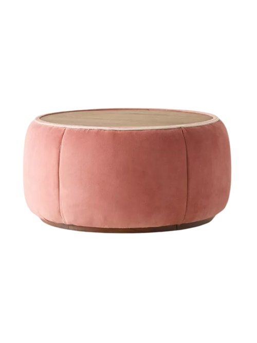 Jane Round Velvet Storage Coffee Table