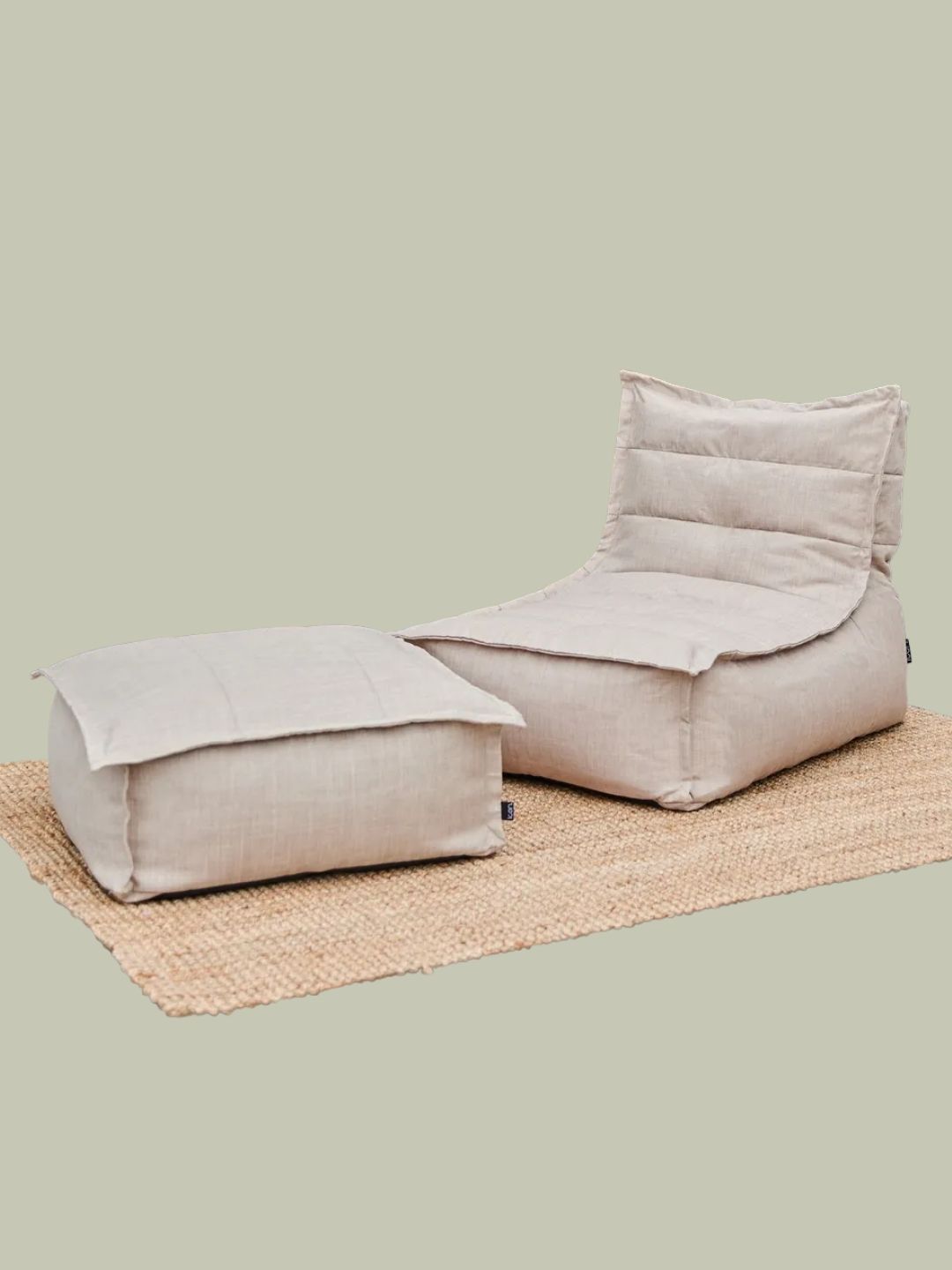 icon, Dolce Indoor Outdoor Bean Bag Lounger and Footstool Grey Patio Chairs